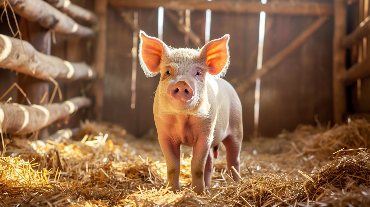 Pigs in a barn